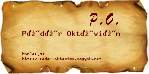 Pádár Oktávián névjegykártya